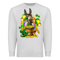 Dove Grey St. Patrick's Donkey with balloon Premium Sweatshirt - HowdyJamesFarm
