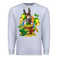 Heather Grey St. Patrick's Donkey with balloon Premium Sweatshirt - HowdyJamesFarm