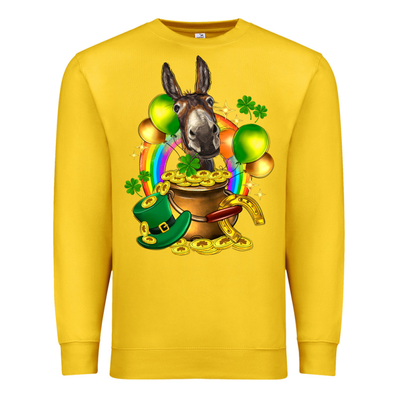 St. Patrick's Donkey With Balloon Premium Sweatshirt by HowdyJamesFarm | Teevron