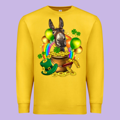 St. Patrick's Donkey With Balloon Premium Sweatshirt Designed By Howdyjamesfarm
