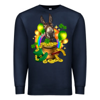 Navy St. Patrick's Donkey with balloon Premium Sweatshirt - HowdyJamesFarm