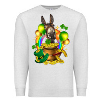 Oatmeal Heather St. Patrick's Donkey with balloon Premium Sweatshirt - HowdyJamesFarm