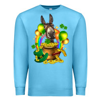 Ocean Blue St. Patrick's Donkey with balloon Premium Sweatshirt - HowdyJamesFarm