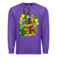 Purple St. Patrick's Donkey with balloon Premium Sweatshirt - HowdyJamesFarm