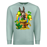 Seafoam St. Patrick's Donkey with balloon Premium Sweatshirt - HowdyJamesFarm