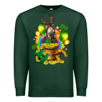 Sports Green St. Patrick's Donkey with balloon Premium Sweatshirt - HowdyJamesFarm