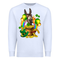 White St. Patrick's Donkey with balloon Premium Sweatshirt - HowdyJamesFarm