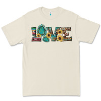 Bone western gemstone sunflowers serape leopard turquoise love Premium Tee - Artiststas