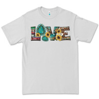 Dove Grey western gemstone sunflowers serape leopard turquoise love Premium Tee - Artiststas