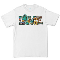 White western gemstone sunflowers serape leopard turquoise love Premium Tee - Artiststas