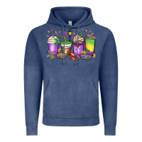 Vintage Denim mardi gras coffee cups Vintage Hoodie - MaliasSmallBusiness