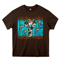 Chocolate Brown bull skull cross tumbler Heavy Core Tee - JahusDesignShop