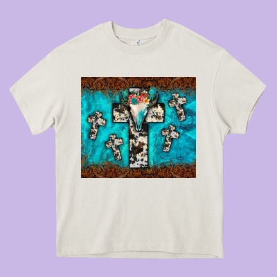 Bull Skull Cross Tumbler Heavy Core Tee Designed By Jahusdesignshop
