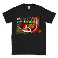 Black cowboy merry christmas Classic Tee - CowhideDigitalArt