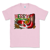 Bubblegum Pink cowboy merry christmas Classic Tee - CowhideDigitalArt