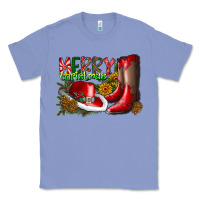 Colony Blue cowboy merry christmas Classic Tee - CowhideDigitalArt