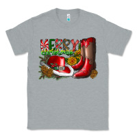 Heather Grey cowboy merry christmas Classic Tee - CowhideDigitalArt