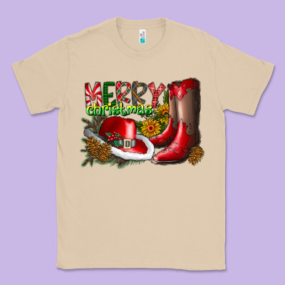 Cowboy Merry Christmas Classic Tee Designed By Cowhidedigitalart