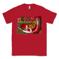 Red cowboy merry christmas Classic Tee - CowhideDigitalArt