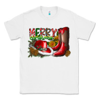 White cowboy merry christmas Classic Tee - CowhideDigitalArt