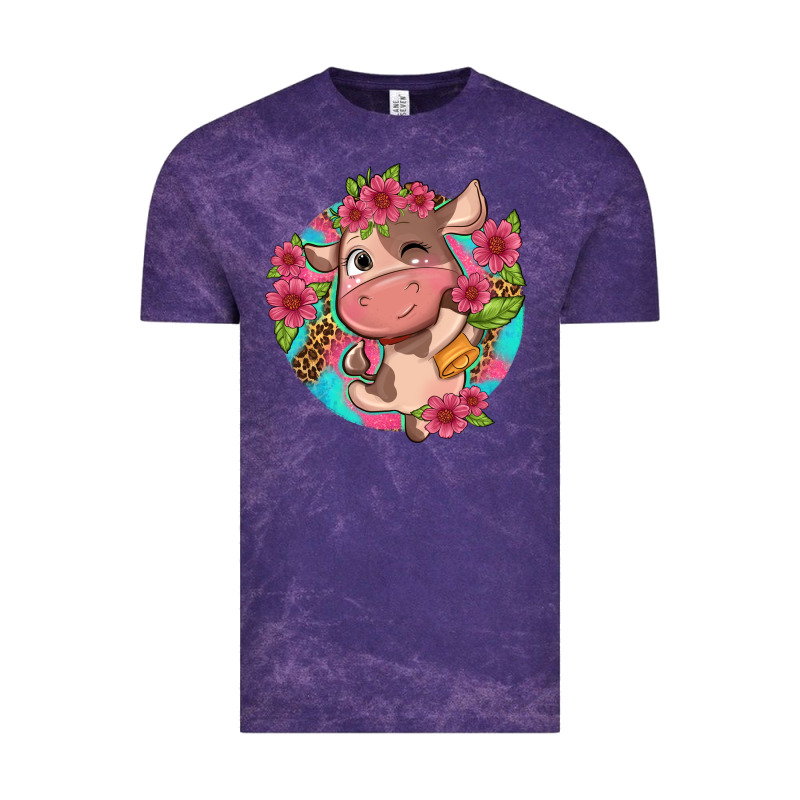 Cute Cow Pink Flowers And Leopard Pattern Vintage Tee by NancyCooperArtShop | Teevron