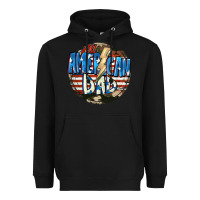 Black All american dad 4th of july Heavyweight Hoodie - CowGirlArtShop