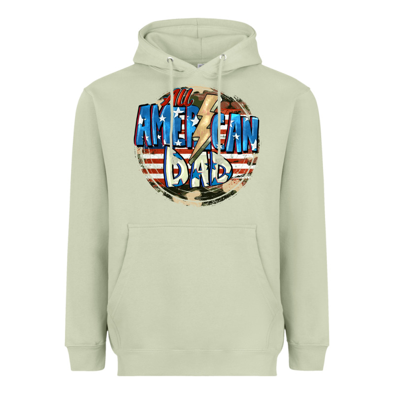 All American Dad 4th Of July Heavyweight Hoodie by CowGirlArtShop | Teevron