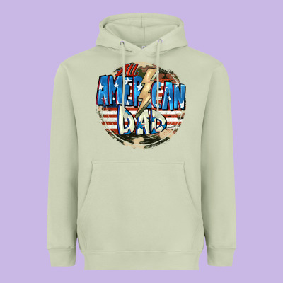 All American Dad 4th Of July Heavyweight Hoodie Designed By Cowgirlartshop