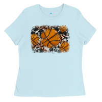 Baby Blue basketball background Ladies Tee - JahusDesignShop