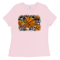 Bubblegum Pink basketball background Ladies Tee - JahusDesignShop