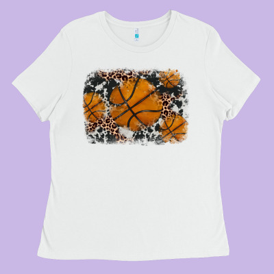 Basketball Background Ladies Tee Designed By Jahusdesignshop