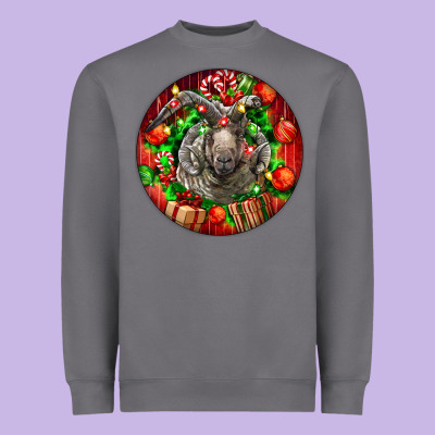 Christmas Navajo Churro Sheep Heavyweight Sweatshirt Designed By Lillyallendesigns
