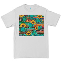 Dove Grey western gemstone sunflowers serape cowhide glitter wooden Premium Tee - Artiststas
