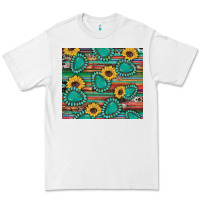 White western gemstone sunflowers serape cowhide glitter wooden Premium Tee - Artiststas
