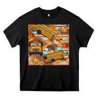Black fall school bus seamless pattern Heavy Core Tee - BundleAndBundleShop