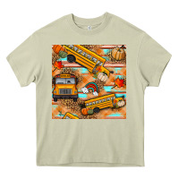 Mossy fall school bus seamless pattern Heavy Core Tee - BundleAndBundleShop