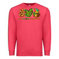 Cardinal Peace Love St. Patrick's Day Premium Sweatshirt - HowdyJamesFarm