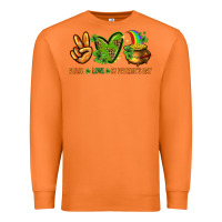 Carrot Peace Love St. Patrick's Day Premium Sweatshirt - HowdyJamesFarm