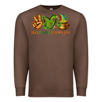 Chestnut Peace Love St. Patrick's Day Premium Sweatshirt - HowdyJamesFarm