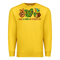 Lemon Peace Love St. Patrick's Day Premium Sweatshirt - HowdyJamesFarm