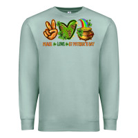 Peace Love St. Patrick's Day Premium Sweatshirt | Teevron