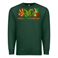 Sports Green Peace Love St. Patrick's Day Premium Sweatshirt - HowdyJamesFarm