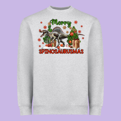 Merry Spinosaurusmas Heavyweight Sweatshirt Designed By Lillyallendesigns