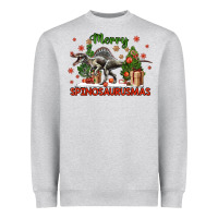 Heather Grey merry spinosaurusmas Heavyweight Sweatshirt - LillyAllenDesigns