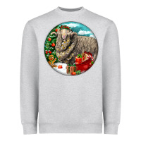 Heather Grey christmas merino wool sheep Heavyweight Sweatshirt - LillyAllenDesigns