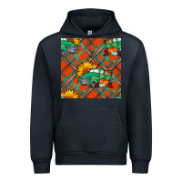 Navy fall truck seamless pattern Urban Hoodie - BundleAndBundleShop
