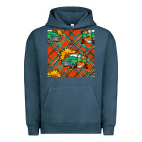 Pigment Midnight Navy fall truck seamless pattern Urban Hoodie - BundleAndBundleShop