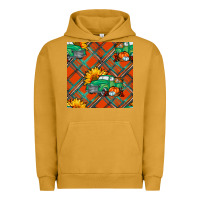 Pigment Peanut Butter fall truck seamless pattern Urban Hoodie - BundleAndBundleShop