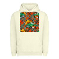 Pigment Pistachio fall truck seamless pattern Urban Hoodie - BundleAndBundleShop