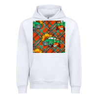 White fall truck seamless pattern Urban Hoodie - BundleAndBundleShop